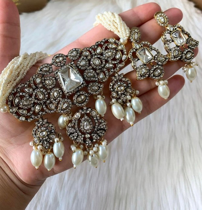 Pakistani Kundan choker necklace Set