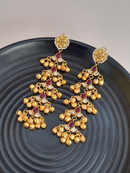 Golden Kashmiri Earrings