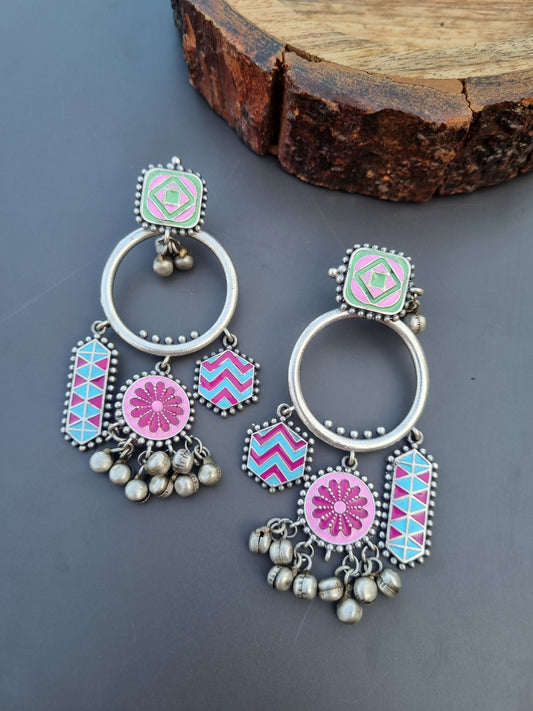 Amrapali German Silver Earrings- Tribal Collection