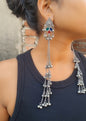 Silver Kashmiri Earrings- Oxidised