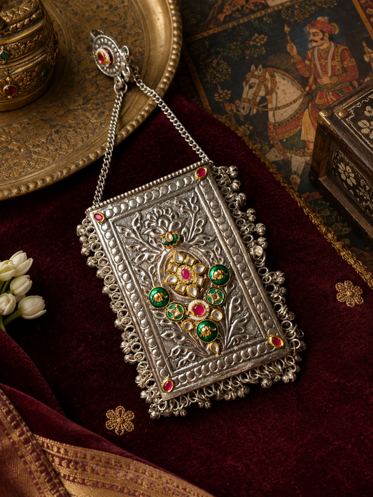 Rajwada Chandi Mobile Batua- Brass