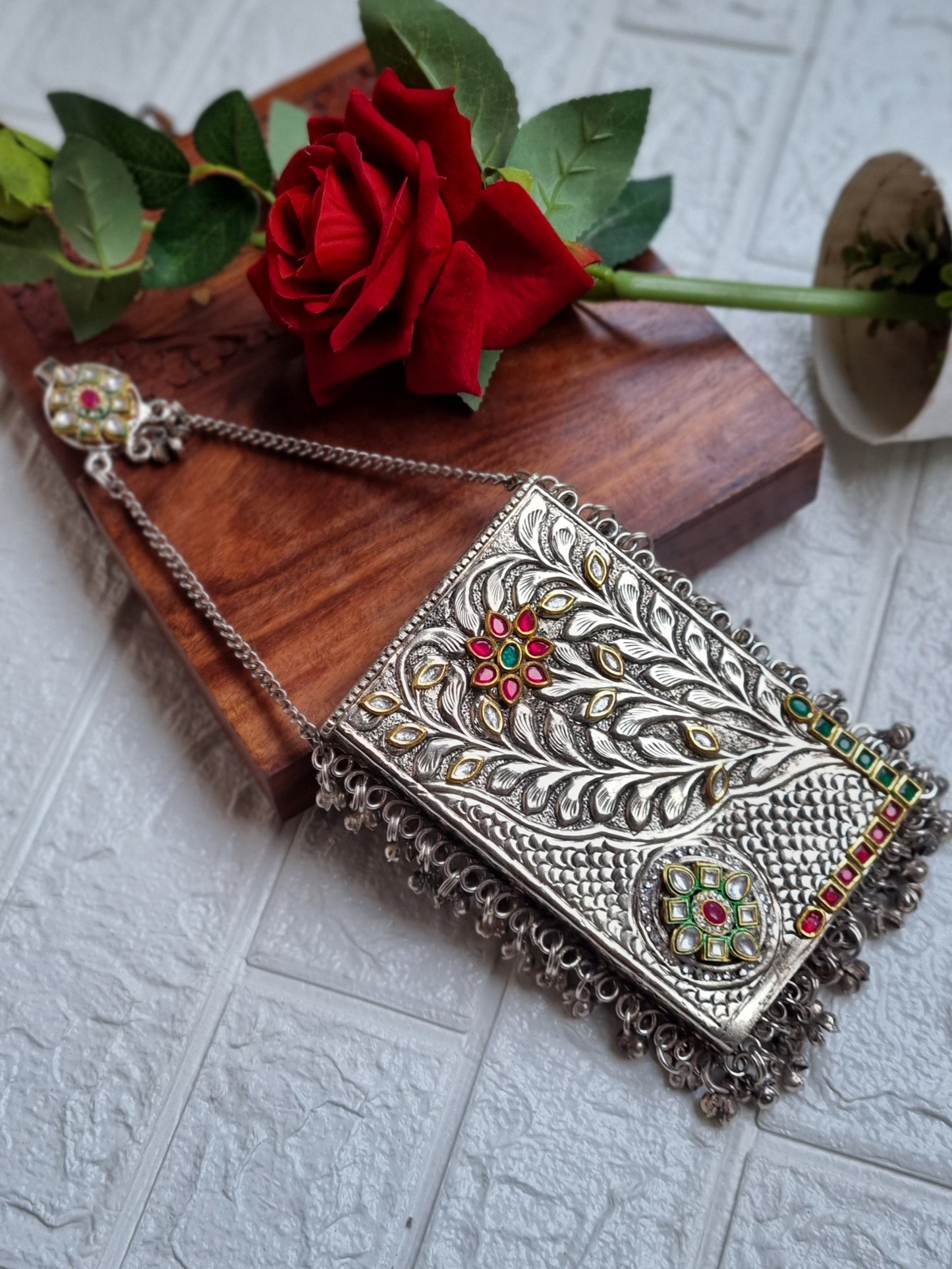 Rajwada Chandi Mobile Batua- Brass