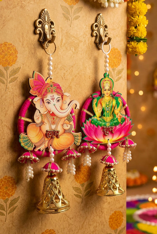 Shubh Labh Laxmi Ganesh Hanging Pair- Diwali Decor