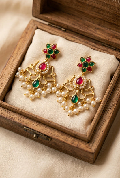 Pachi Kundan Fusion Hasli Set