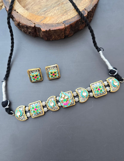 Pachi Kundan Fusion Choker Set