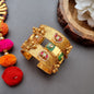 Pachi kundan Statement Golden Stone Brass Kada/ Handcuff