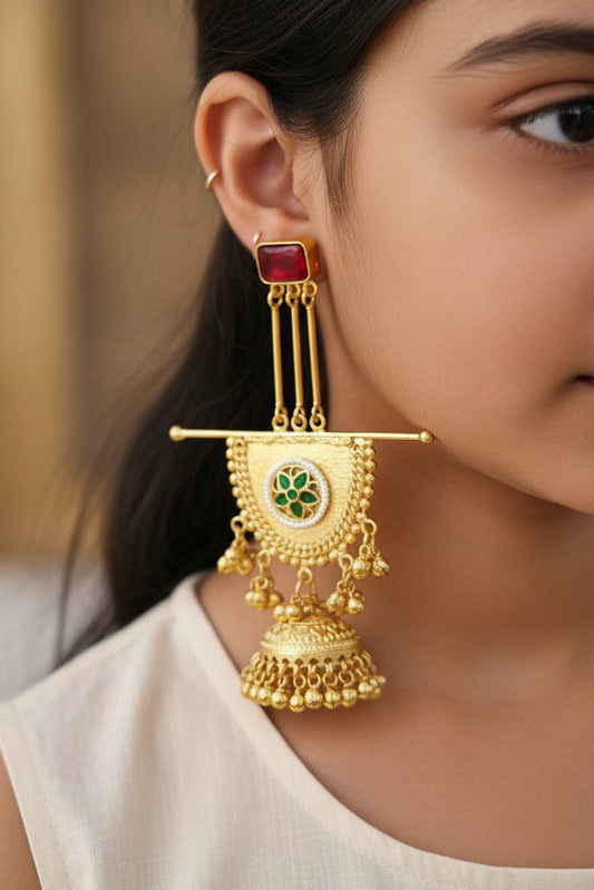 Golden Kashmiri Earrings