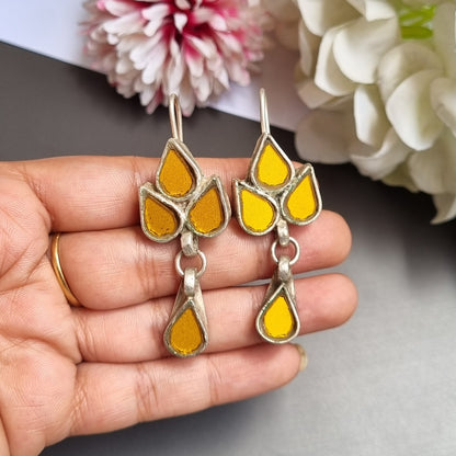 Glass Brass earrings