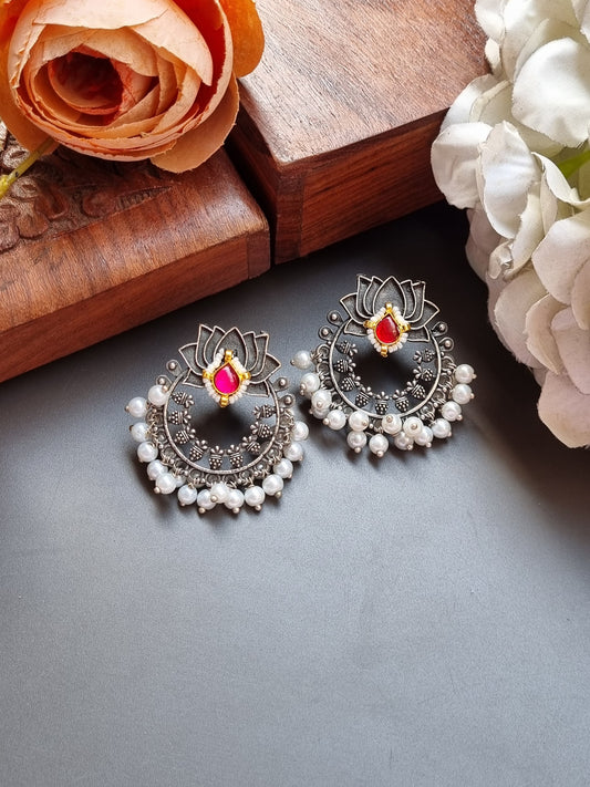 Lotus Brass earrings