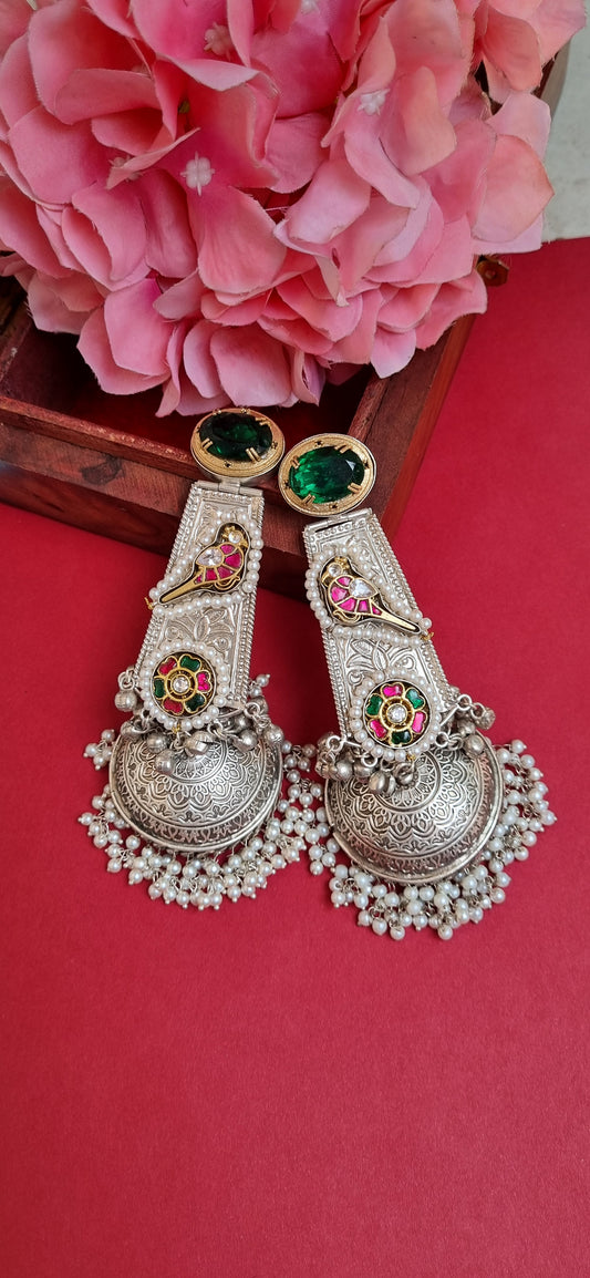 Pachi Kundan Statement Jhumka