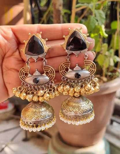 Amal Dual tone Brass Jhumka