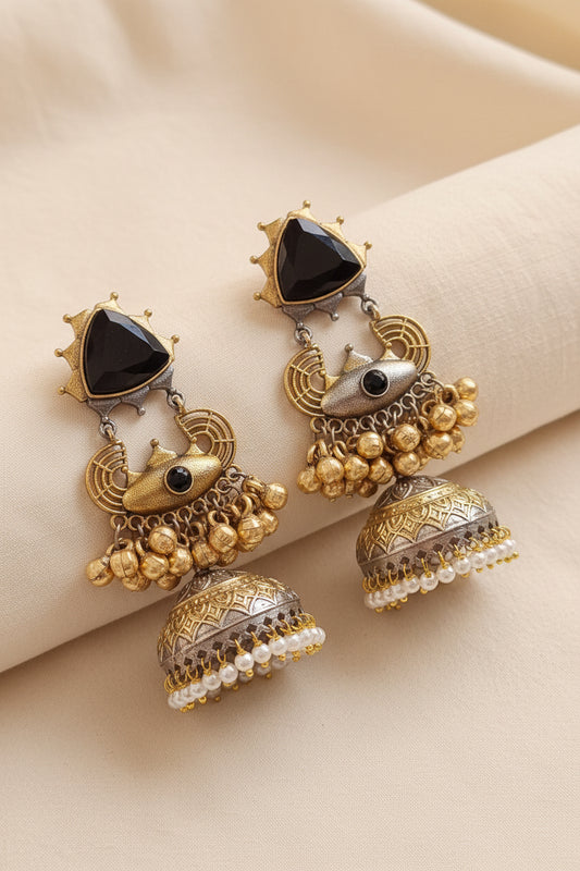 Amal Dual tone Brass Jhumka