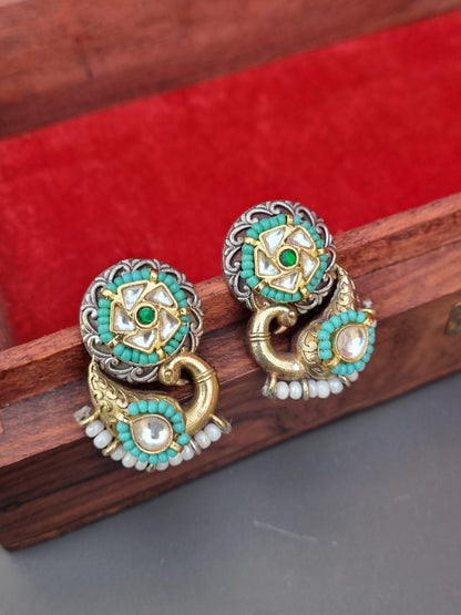 Sofia Dual tone Pachi Statement Earrings