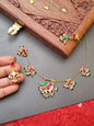Shama Golden Sleek Pachi kundan Necklace/ Choker Set
