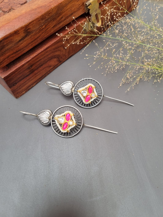 Pachi kundan Pin Bugadi Earcuffs