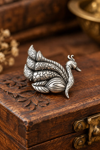 Peacock Brass Ring