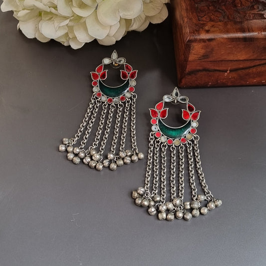 Glass Brass Earrings