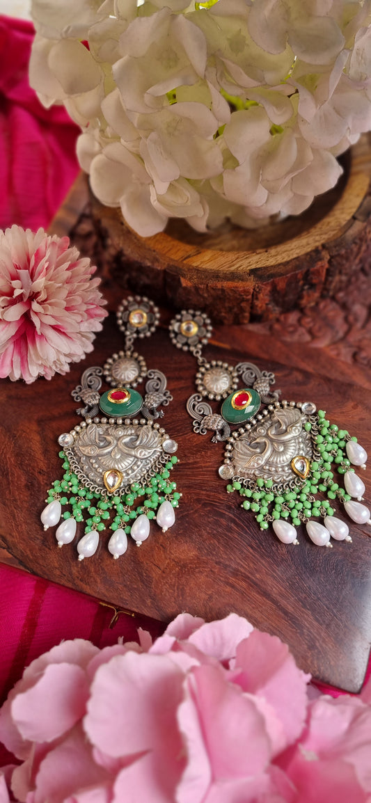 Brass Fusion Statement Earrings