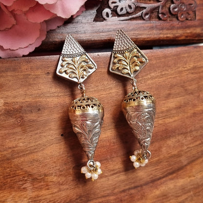 Dual tone  brass jhumka