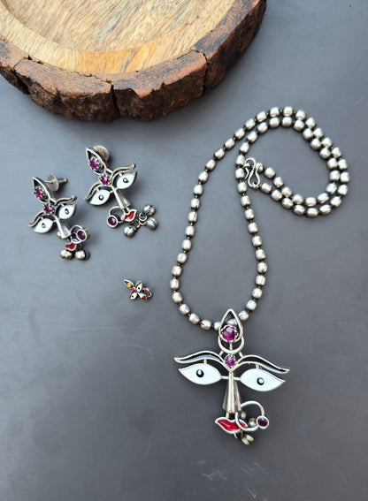 Durga Pendant Set with Nosepin