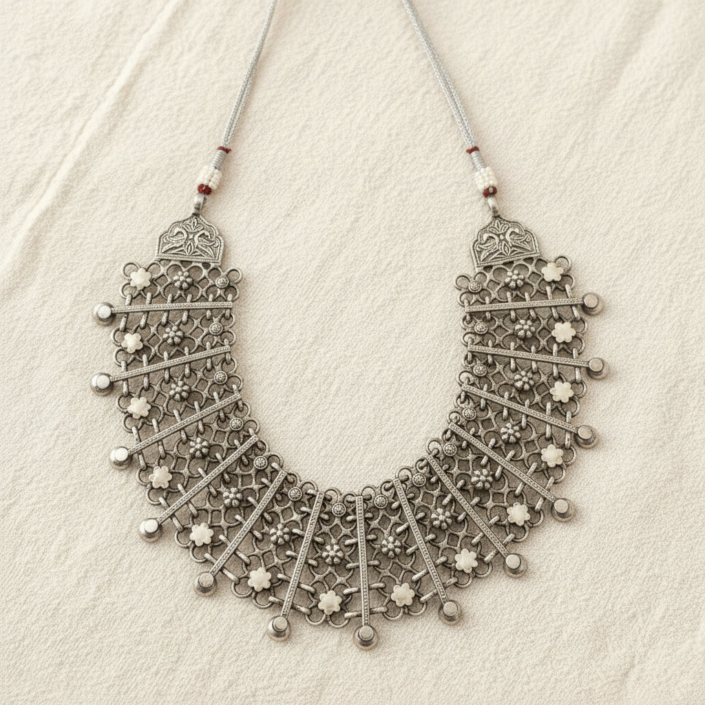 Silver Handcrafted Brass Necklace