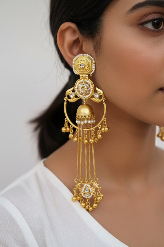 Golden Kashmiri Earrings