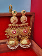 Faiza Golden Pachi Statement Jhumka
