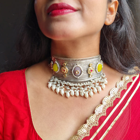 Silver Plated Statement Fusion Choker