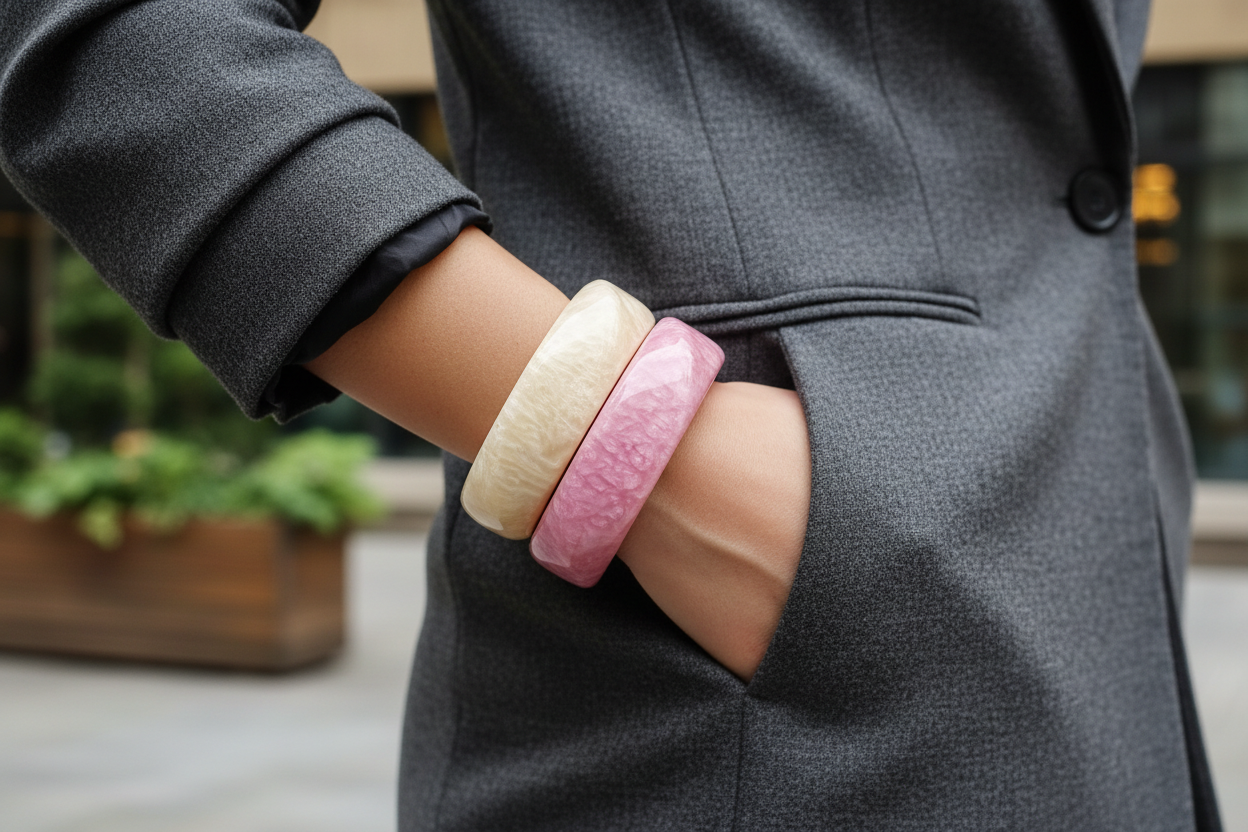 Set of 2- Resin Bangles stack-2.8