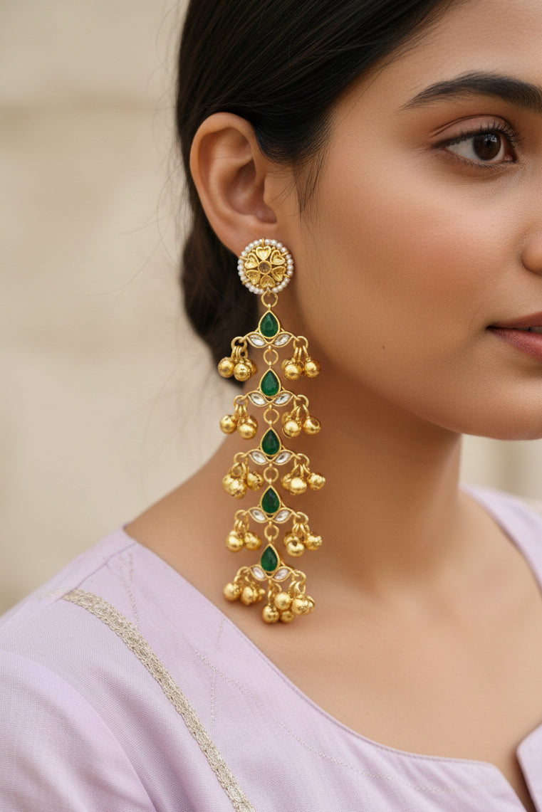 Golden Kashmiri Earrings