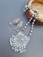 Misha Long Oxidised Necklace Set