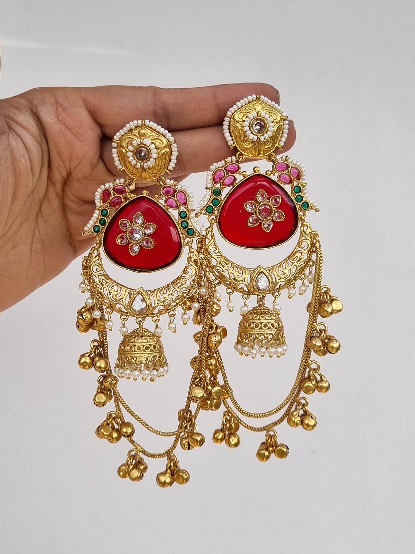 Golden Kashmiri Earrings