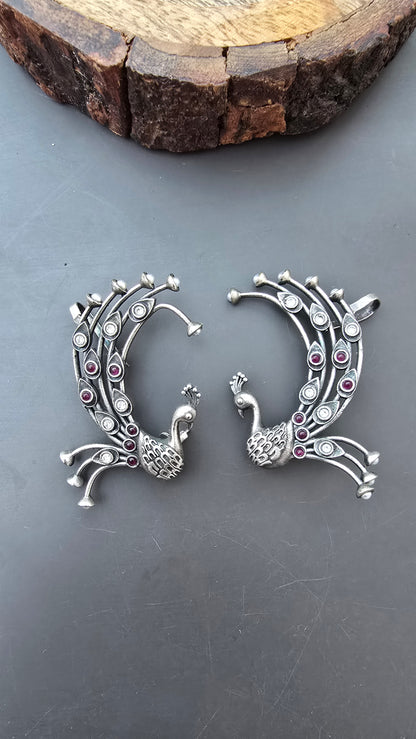 Peacock Brass Earcuff