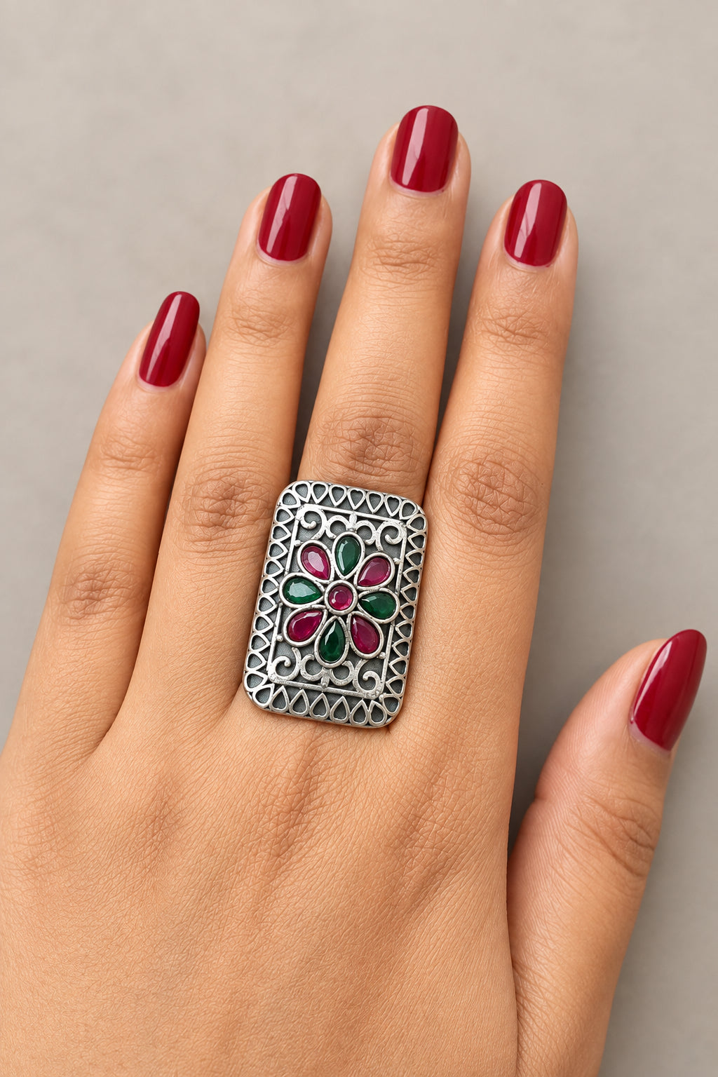 Stone Brass Ring