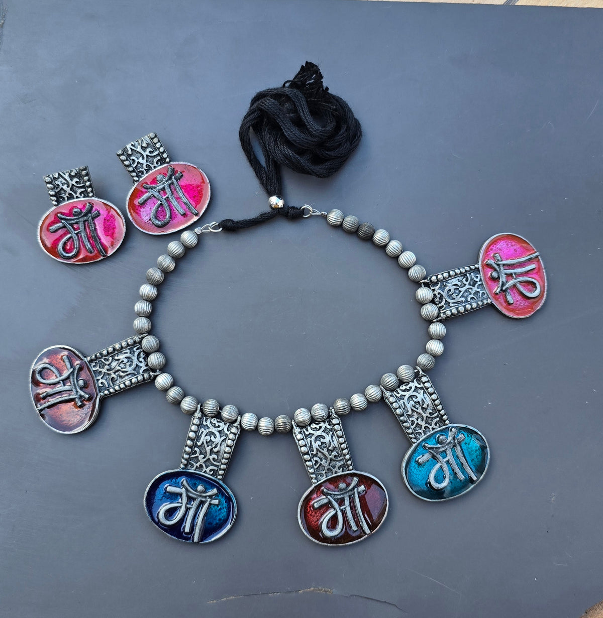 Maa Oxidised Choker Set