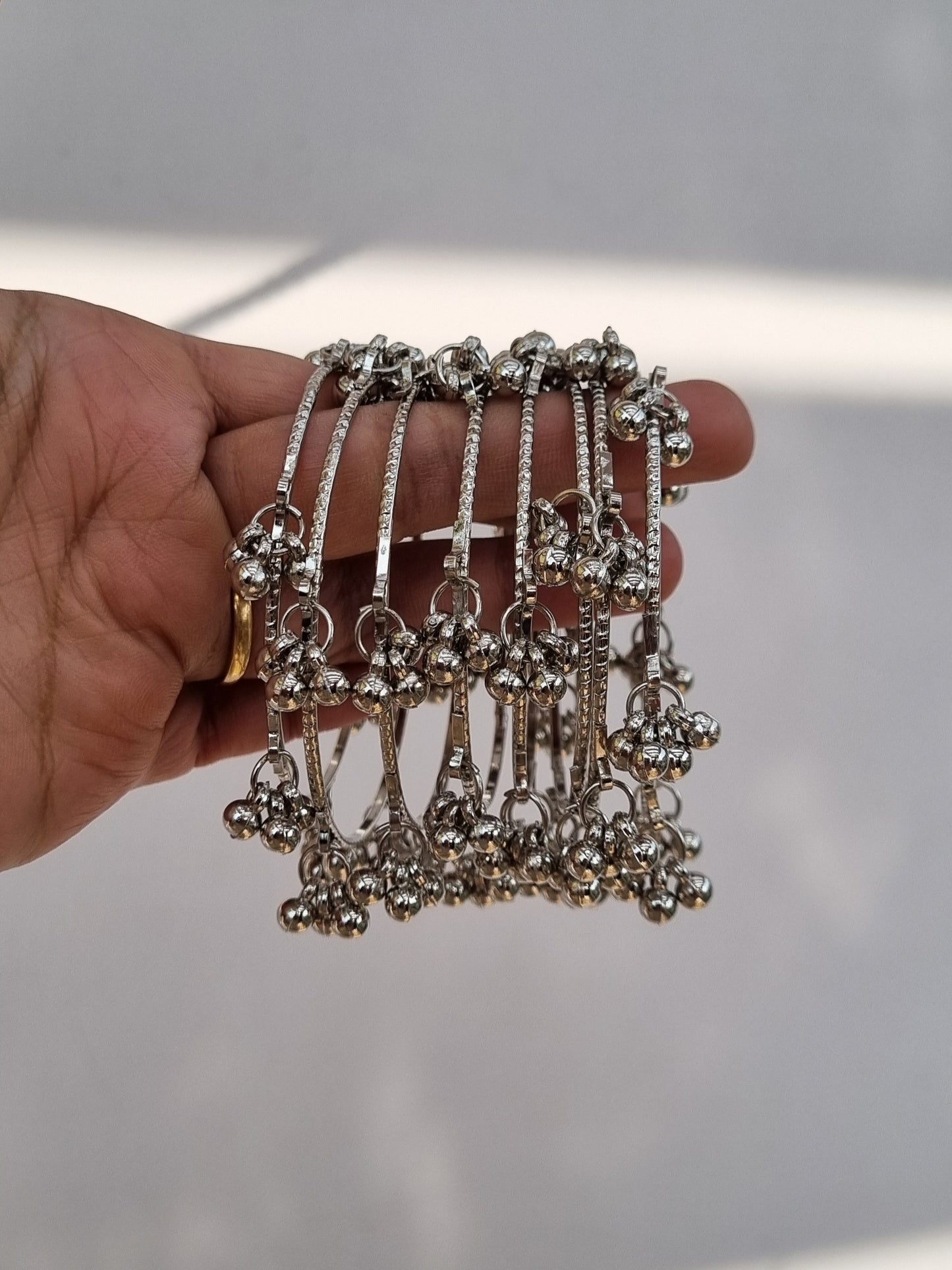 Silver Ghunghru Bangles