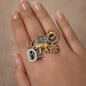 Gaj Dual tone Brass Ring