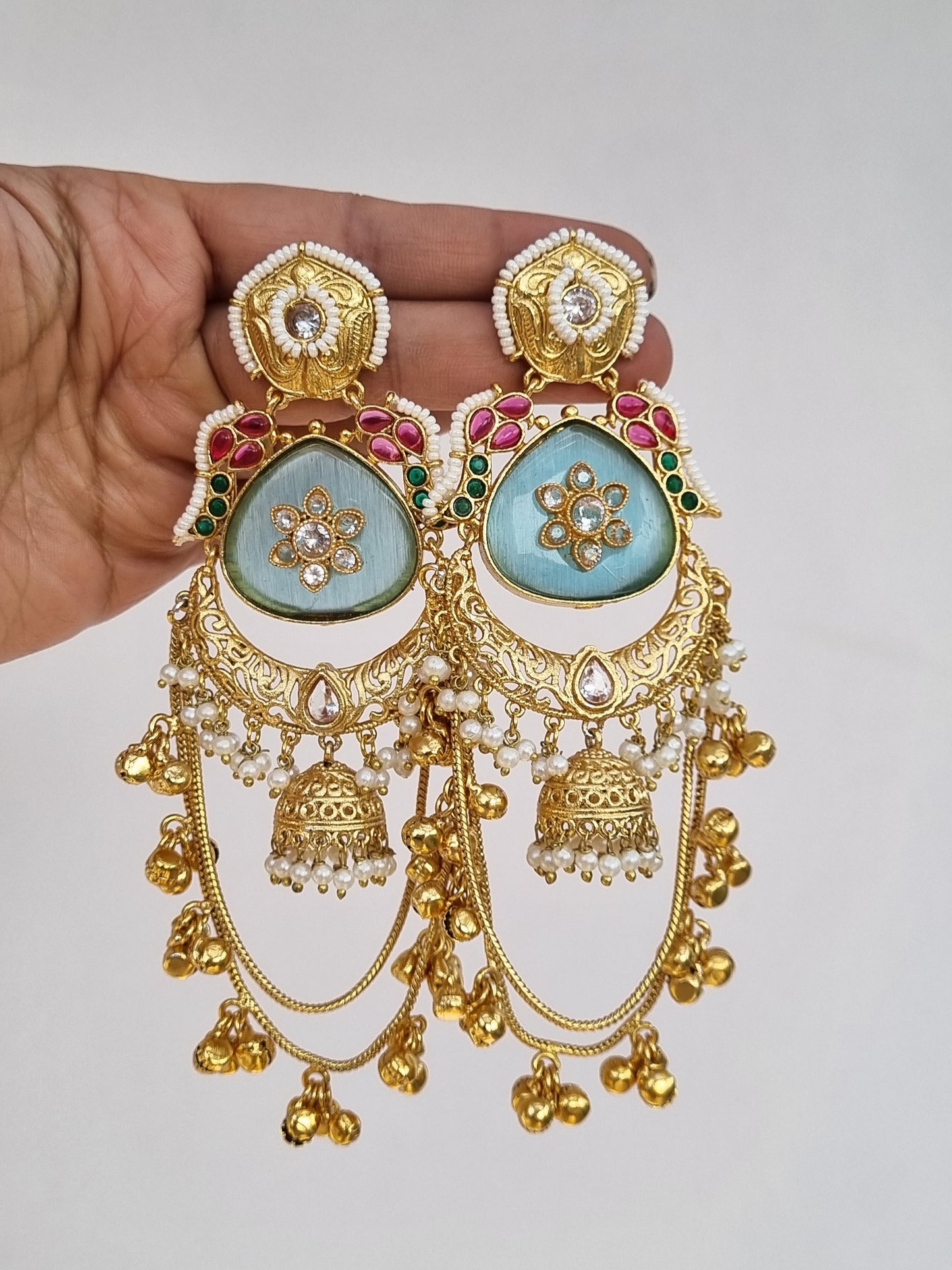 Golden Kashmiri Earrings