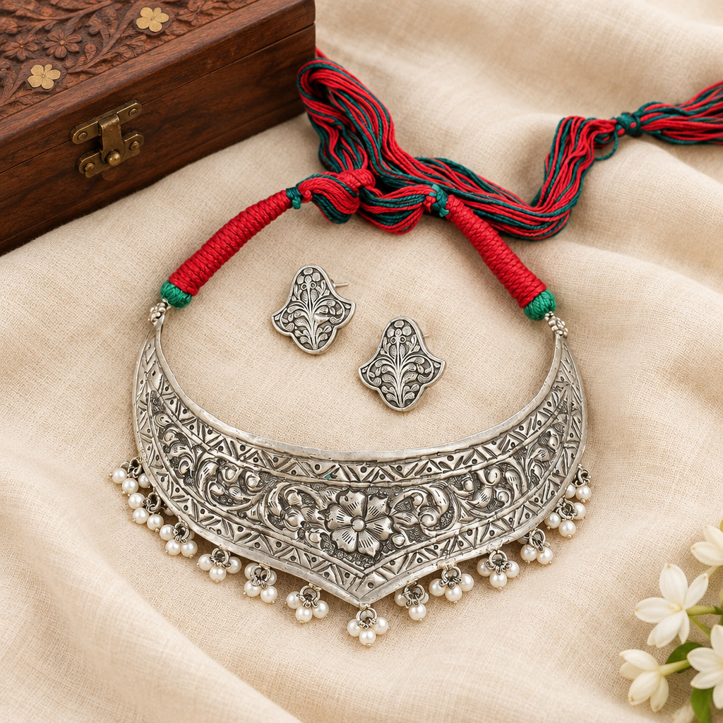 Navratri Brass Hasli Choker