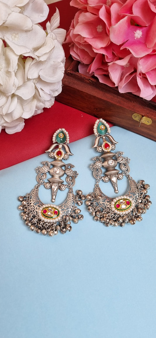 Pachi Kundan Statement Earrings
