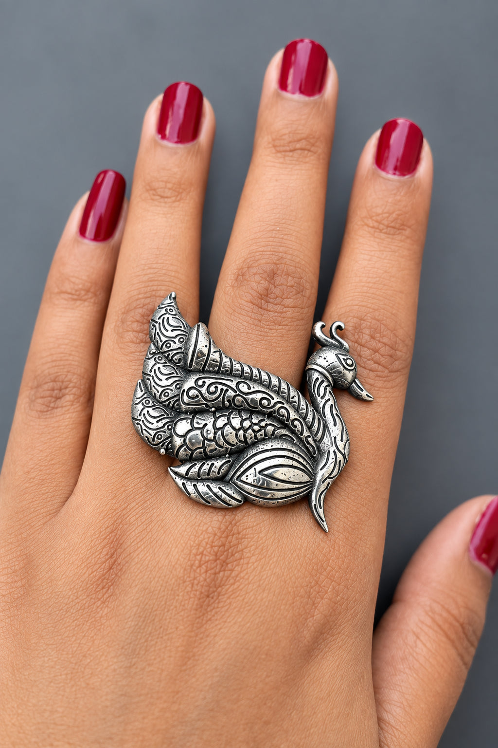 Peacock Brass Ring