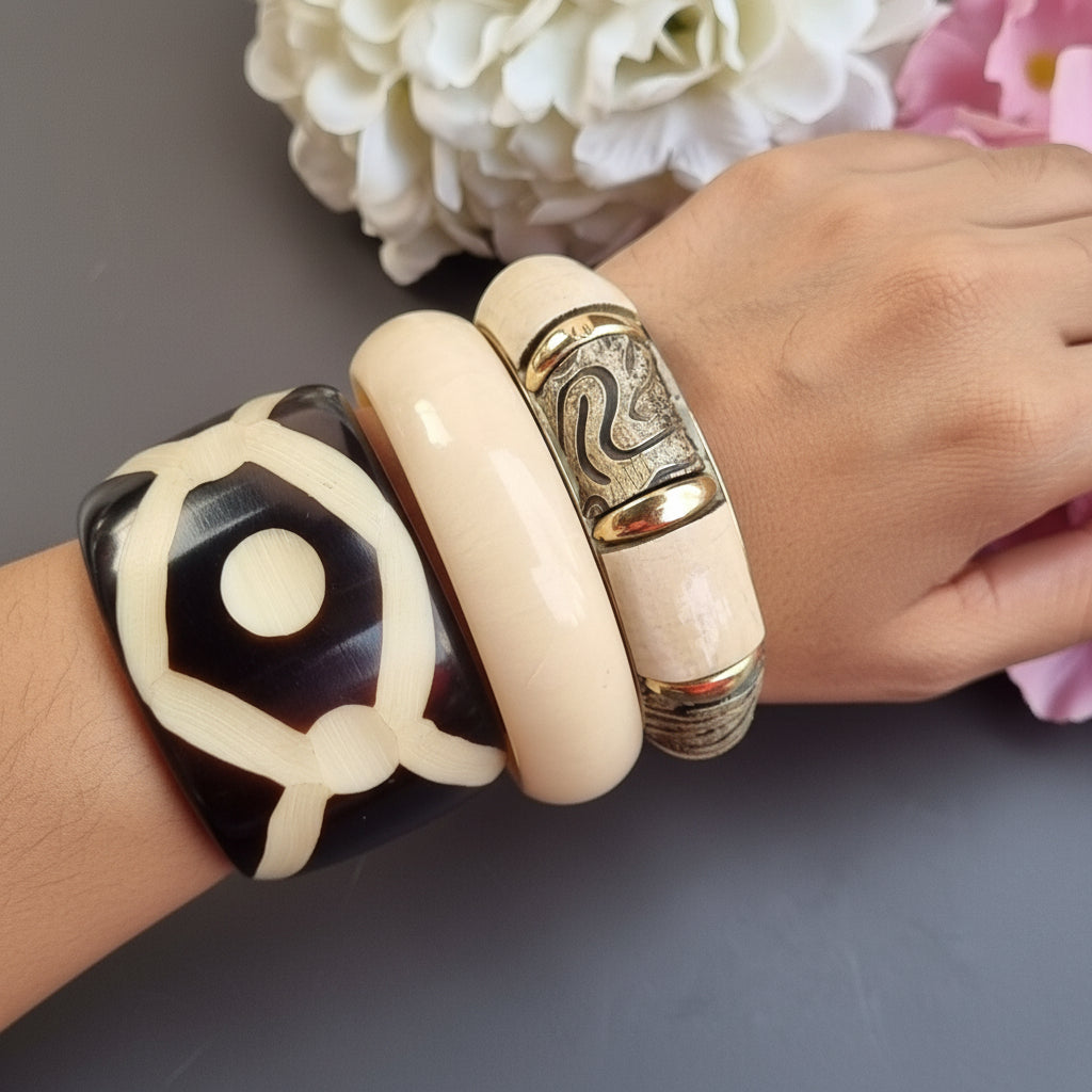 Set of 3- Resin Bangles stack