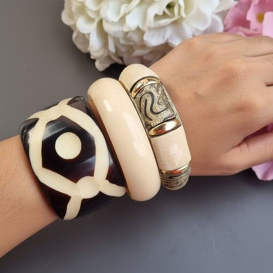 Set of 3- Resin Bangles stack