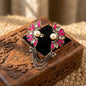 Pachi Kundan 2 finger Ring