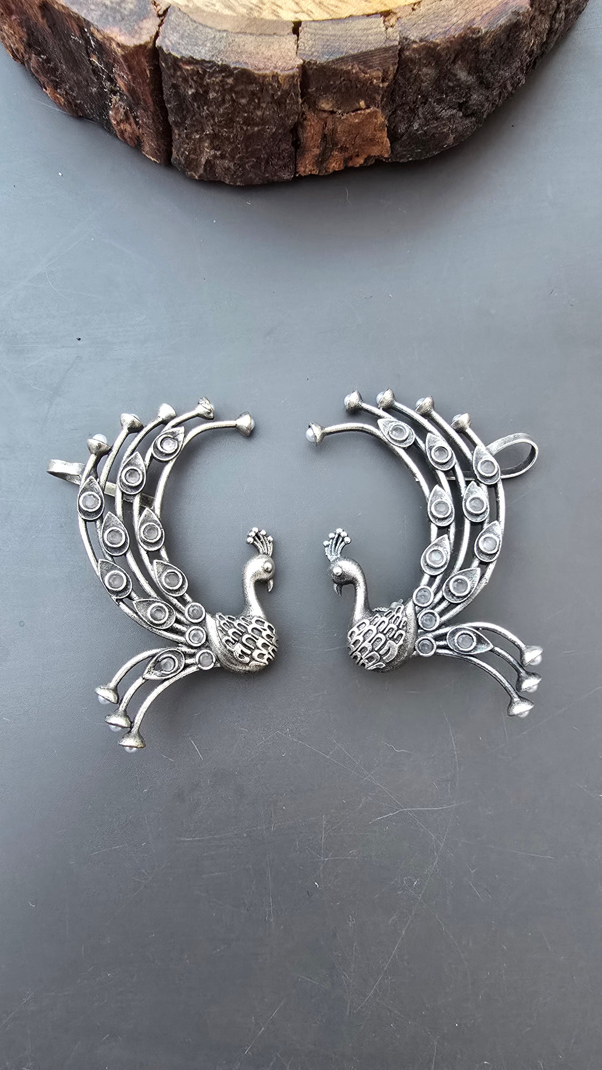 Peacock Brass Earcuff
