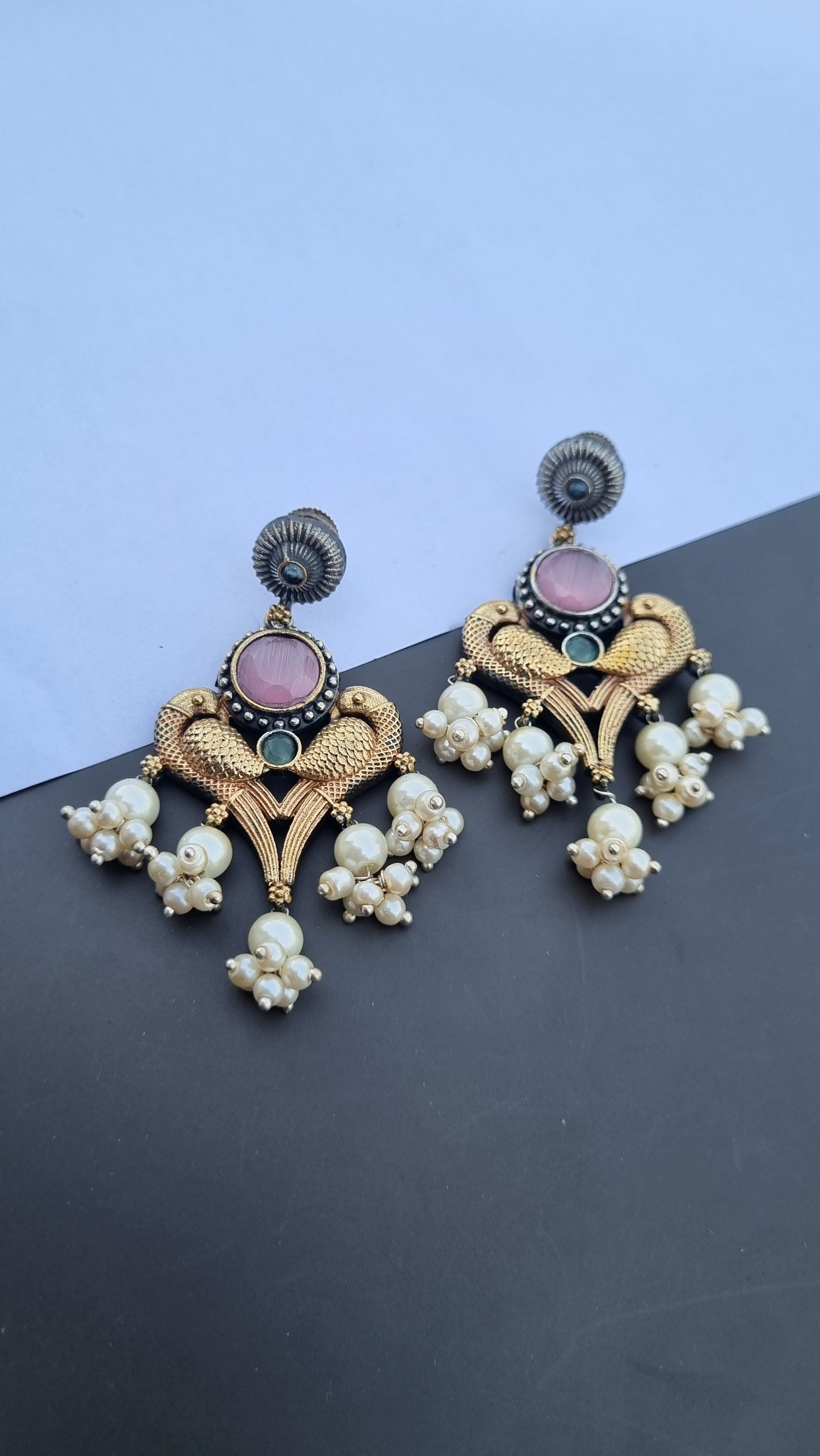 Dual tone earrings Skp